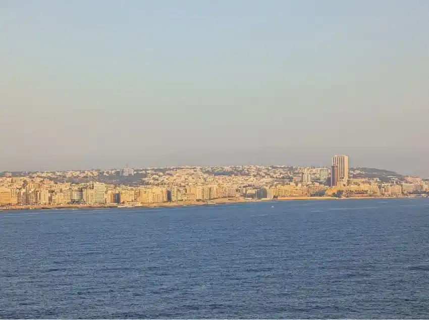 St Julian's and Sliema as seen from far out at sea