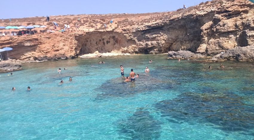 The Blue Lagoon Surrounded by Rocks