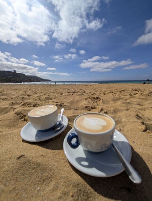 Coffee on the beach in Golden bay
