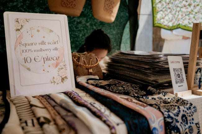 Ties for sale at the EcoMarket