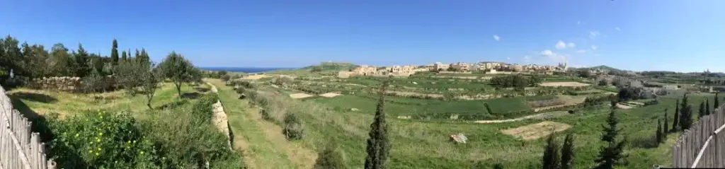 Panoramic view of the valley from Tal-Massar's tasting terrace in western Gozo