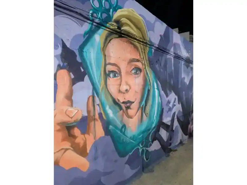 A deep looking, young lady, Malta street art